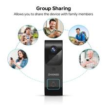ZHXINSD 4MP Wireless Video Doorbell, Dual-Band WiFi 2.4G/5.8GHz Concurrent Transmission Doorbell Monitoring Camera, Two-Way Audio, Motion Detection Alert, Cloud Storage Recording, 4500mAh Ultra-Low Power Consumption Long Standby, Home Front Door Security First Choice - View 7