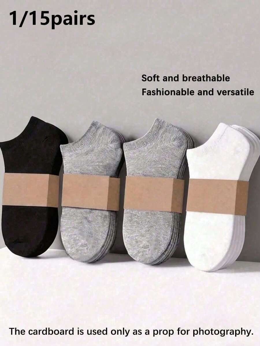 10/15 Pairs Women's Multi-Color Series Short Socks & Low-Cut Boat Socks, Thin Summer Socks - Multicolor - View 1