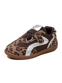 1 Pair Kids Colorblock Mesh Hook & Loop Soft Sole Retro Casual Sports Shoes, Suitable For Boys And Girls - Brown - View 2