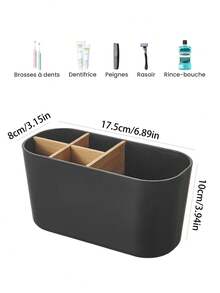 Toothbrush Holders For Bathrooms, Electric Tooth Brush Holder With Bamboo Dividers Kids Toothbrush And Toothpaste Organizer For Bathroom Countertop Accessories Storage, 4 Slots - Multicolor - View 11