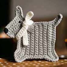 Handmade Crochet Dog Coaster, 4-Ply Milk Cotton Cute Animal Insulation Pad, Finished Product Not Kit - A - View 9
