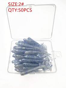 50pcs 6cm Silicone Soft Lure With Small Ribbed T-Tail For Bass, Mandarin Fish, Topmouth, Lead Head Hook Accessories, Fishing Lure Soft Bait - Multicolor - View 7