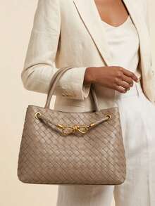 Bolso de hombro elegante 2026 Nicho Primavera Nuevo Bolso de mujer de gran capacidad Bolso versátil para ir al trabajo - Gris elefante - Ver 1
