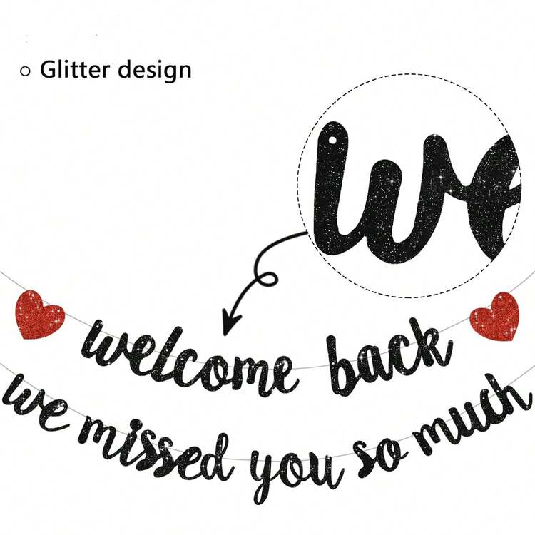Welcome Back We Missed You So Much Bannern,Need DIY,For Welcome Home Celebration Decorations Family Gathering,Back To School Events Military Homecoming Decoration - Black Back-to-school Banner - View 2