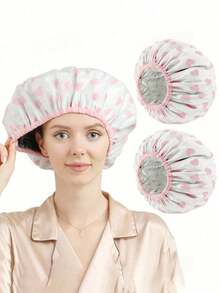 2pcs Heating Cap, Suitable For Deep Conditioning, Home And Salon Use, Hair Dyeing And Hot Oil Treatment Tool - Multicolor - View 1