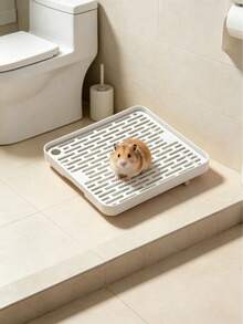 1PC Large Mesh Hollow Plastic Rabbit Litter Box, Raised Leak-Proof Small Pet Toilet Training Tray With Raised Drainage Grate; Double-Layer Detachable Rabbit Litter Box Suitable For Rabbits, Hamsters And Small Pets Fixed-Point Toilet Training; Upper Layer Long Drainage Grate Isolates Pet Hair, Feces And Urine, Keeping Small Animal Fur Dry And Clean All Day; Four Raised Non-Slip Support Feet Lift The Entire Litter Box, Preventing Urine Leakage And Soaking The Floor; Thickened Hard PP Plastic Material, Waterproof And Odor-Proof, Easy To Clean With Water Rinse; - Multicolor - View 2