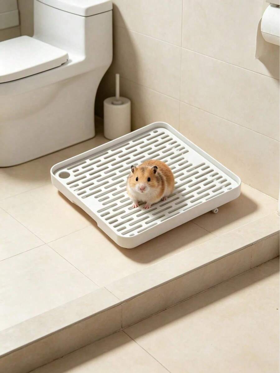 Small Pet Toilet Tray, Mesh Surface Pet Litter Tray, Hollow Drainage Rabbit Litter Box, Elevated Stable Base Pet Waste Storage Tray, Multi-Functional Small Pet Cleaning Accessories, Indoor Pet Cleaning Supplies, Rabbit, Guinea Pig Toilet Tray, Home Pet Supplies, Essential Pet Room Items - Multicolor - View 1