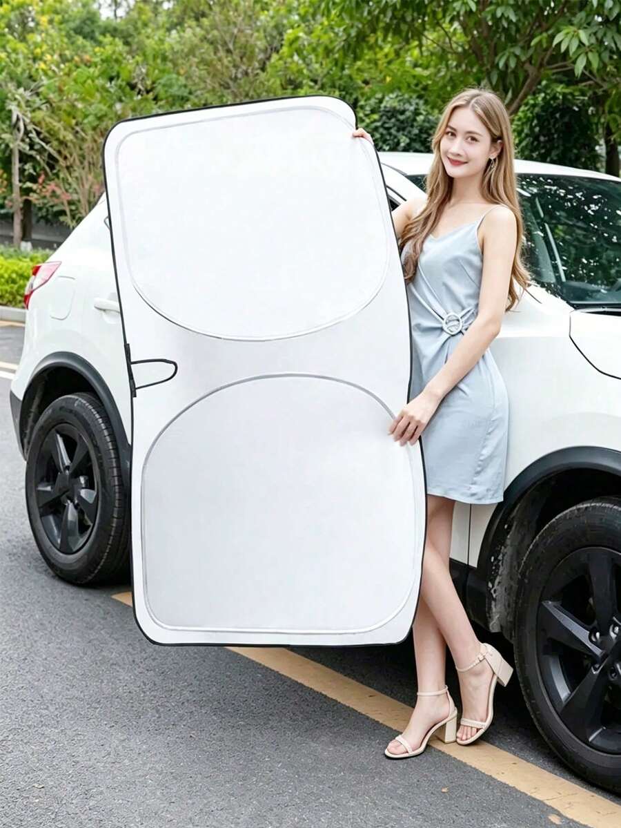 便攜式通用汽車前擋風玻璃遮陽簾－汽車內裝隔熱前擋風玻璃遮罩，夏季汽車前擋風玻璃遮陽簾，防紫外線隔熱遮陽簾，露營車必備，汽車遮罩，汽車配件，露營