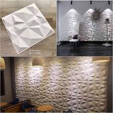 1/11/22/33pcs Diamond Design Decorative 3D Wall Panels, 30cmx30cm Matte White/Black, DIY Home Decor Wall Stickers, Gaming Room, Bedroom Decoration, Compatible With Self-Adhesive Glue - Multicolor - View 12