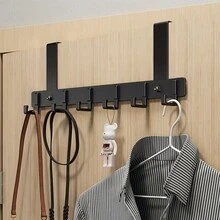 1pc Vertical Hanging Hook Rack, Multi-Functional Clothes Hanger For Wardrobe, Bedroom And Dorm, Space-Saving Wall-Mounted Storage Rack For Handbags, Clothing And Daily Items - Multicolor - View 10