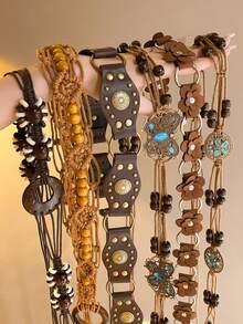 1pc Bohemian Butterfly Waist Chain Belt, Women's Design, Vacation Style, Summer Dress, Waist Rope Accessory - Multicolor - View 1