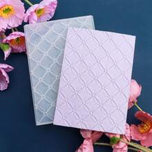 1 pieza Carpeta con relieve 3D, Suministros para scrapbooking DIY, Carpeta de plástico con relieve y patrón aterciopelado, Adecuada para hacer tarjetas, scrapbooking y otras creaciones de manualidades de papel - Multicolor - Ver 2