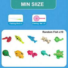 Magnetic Fishing Toy Set With Rod Net Pool Floating Fish, Parent-Child Bath Game For Indoor Outdoor Summer Play, Random Color Style Kids Gift - Multicolor - View 11