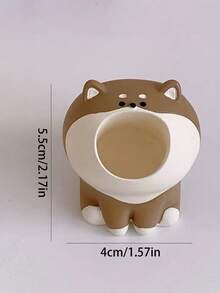 Cute Eating Cat Desktop Storage Pen Holder, INS Style Girly Mini Paper Clip Organizer, Student Office Creative Cartoon Animal Pen Holder, Multifunctional Desktop Decor - Multicolor - View 4