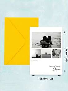 Personalized Photo Wedding Valentine's Day Card, Customizable Name And Date - Custom Couple Photo Anniversary, Suitable For Wedding, Engagement, Valentine's Day - Add Your Own Photo And Text - Multicolor - View 8