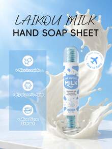 Limpeza Suave Portátil Refrescante, 2-Pacote LAIKOU Folhas de Sabonete Descartável de Leite & Flor de Cerejeira, Folhas de Sabonete Hidratante e Calmante de Tamanho de Bolso, Conjunto Portátil de Lavagem de Mãos para Viagem, Uso Externo e Cuidados de Higiene Diária - 2 unidades - Visão 8