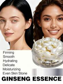 YYTCM Ginseng Essence Capsules, Moisturizing Hydrating Firming Serum, Contains Fullerene, Niacinamide, Vitamin E, Retinol, Deep Hydration (0.34gx30pcs)/Bottle - 1 Bottle - White - View 10