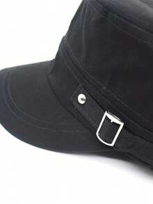 1pc Unisex Rivet Military Flat Top Baseball Cap With Adjustable Strap, Suitable For Outdoor, Hiking, Vacation, Daily Use, Sun Protection - Multicolor - View 9