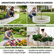10/20pcs Connectable Pointed Stake Small Fence - Durable And Easy To Maintain, Suitable For Flower Beds, Vegetable Gardens, Lawns, Flower Boxes, Christmas Tree Decoration | Snap-Together Design For Indoor/Outdoor Home Use, Effectively Prevents Soil Erosion From Rain And Blocks Pets/Small Animals From Trampling Vegetables - A - View 9