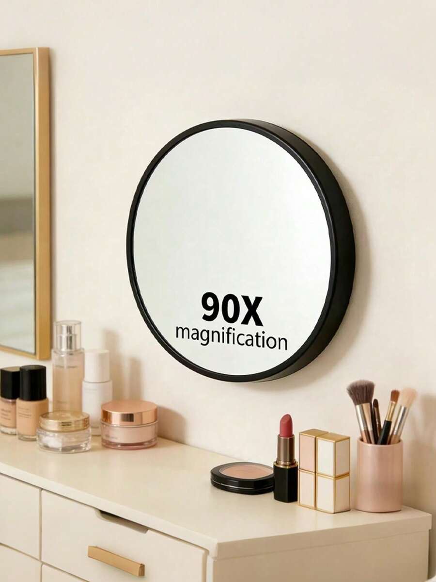 90X Magnifying Makeup Mirror With Strong Suction Cup - High Magnification For Professional Skincare Analysis, Compact Portable Design, Suitable For Home, Salon, Travel Use - Makeup Mirror Beauty Tool
