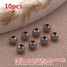 10pcs Stainless Steel Ball Crimp End Beads,Crimps Beads,2 2.4 3 4 5 6mm Stopper Spacer Beads For DIY Jewelry Making Accessories Supplies - Multicolor - View 24