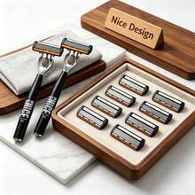 2pcs Black NICE Handle 36pcs Replacement Blades 6-Layer Manual Shaving Set | Men's Manual Shaving Set With 6-Layer Stainless Steel Blades And Aloe Vera Lubricating Strip | Reusable, Smooth Comfortable Clean Shave, Easy To Rinse And Clean - A - View 7