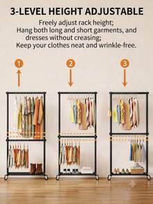 Freestanding Clothes Rack For Home, For Bedroom, Portable Clothes Rack, Simple Clothes Hanger For Dorm, Floor Standing Clothes Rack For Balcony - 100*40*182CM - View 1