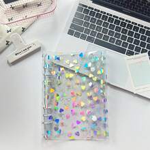 A5 Size Colorful Heart Pattern Portable Binder, Notebook Set, Large Capacity Sticker Book, Sticker Organizer, Pocket Book, Transaction Card Holder, Planner, Stamp Book, Sticker Book Refill, Photo Organizer, Stickers, Storage, Card Holder, Wallet, Card Storage, Candy Drop Stickers, Photo Album, Sticker Book Binder, Fan Event, Stationery. - A5 Heart-shaped Double Snap - View 15