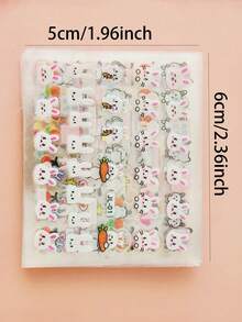 10pcs Cute Cartoon Nail Stickers, DIY Princess Waterproof Nail Stickers, Cute Rabbit, Animal, Flower, Star, Moon... And More Cat Heart Flower Nail Stickers, Multiple Styles, Randomly Sent, Not Fixed Style, Back To School/Halloween/Christmas Essential - Multiple Styles - View 3