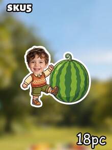 Custom Children's Tropical Fruit Face Banner, 1st Birthday Hanging Flag, Summer Yard Decoration Garland, Baby Shower Party Decor, Tutti Frutti Party Favors, Children's Milestone - Multicolor - View 15