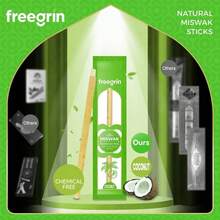FREEGRIN 薄荷口味木製口腔清潔棒，包裝便攜式木製口腔配件，適用於居家與旅行日常使用 - 橄欖綠 - 查看 1