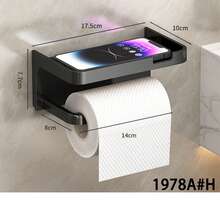 1pc Toilet Paper Holder With Storage Box And Shelf, Upgraded Drawer-Style Bathroom Wet Wipe Holder, Wall-Mounted Toilet Paper Rack, Suitable For Bathroom Paper Towel Storage, Back To School Essential, Gift Choice - Black - View 15