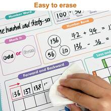 Lachilly 2PCS A3 Size Dry Erase Math Arithmetic Posters, Preschool Kindergarten Learning Education Poster, Teachers Teaching Tool, Teaching Aids, Reusable - Multicolor - View 6