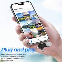 Adaptor ASUS USB ke Lightning Micro USB Type-C (3-in-1) OTG untuk iPhone 17/16/15/14 Pro Max dan Macbook, Mendukung Port Thunderbolt dan iPad 3.0, dan Kompatibel dengan Kamera HUB Samsung S25. - Hitam - View 3