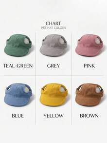 Customizable Embroidered Dog Hat With Ear Holes, Personalized Corduroy Pet Baseball Cap, Suitable For Small, Medium And Large Dogs, Dog Gift - Multicolor - View 9