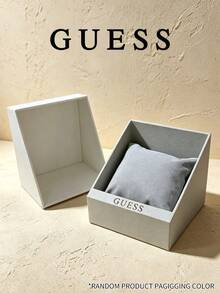 GUESS Square Premium Watch Gift Box, Textured Paper Packaging Case With Flannel Pillow For Wristwatch Storage Holiday Gift Packing - Dark Gray - View 4