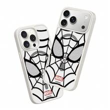 Miniso Funda protectora personalizada creativa de telaraña de Spider-Man de Marvel con carga magnética MagSafe compatible con Apple 17 Pro Max/iPhone 17/18 Pro/18 Pro Max/16 Pro/15/14/13/17 Air/12/16 Pro/15 Plus, funda protectora anti-caídas para estudiantes compatible con Apple - Blanco - Ver 2