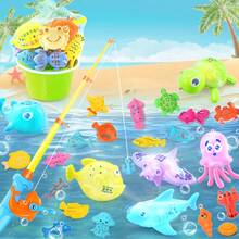 Magnetic Fishing Toy Set With Rod Net Pool Floating Fish, Parent-Child Bath Game For Indoor Outdoor Summer Play, Random Color Style Kids Gift - Multicolor - View 8