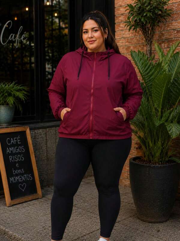 Jaqueta Corta Vento 100% Forrada Plus Size G1 G2 Leve Estilosa Fitness Academia