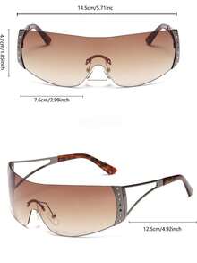 1pc One-Piece Oversized Futuristic Y2K Fashion Glasses - Multicolor - View 6