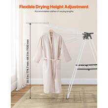Tendedero Plegable 2 Niveles con Pinzas para Calcetines Tendedero de Ropa 1385 mm de Tendido 21 Barras de Secado Tubos de Hierro y Plástico PP Altura Ajustable para Exterior, Interior, Blanco - 2 Niveles, Tendedero de Ropa 1385 mm - Ver 4