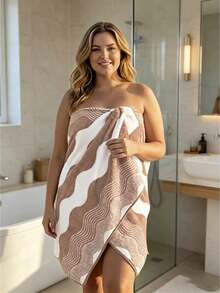 2pcs Modern Minimalist Fashion Coral Fleece Bath Towels, Ultra Soft, Quick Dry, No Shedding, Sauna Towel, High Absorbency - Multicolor - View 8