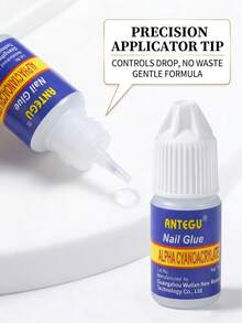 ANTEGU(1件/5件)超強力美甲膠(3g) – 快速乾燥黏著劑，適用於壓克力美甲、貼片美甲與水鑽，專業長效美甲藝術膠 - 3g小藍瓶膠水 - 查看 5