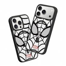 Miniso Marvel Spider-Man 創意個性化蜘蛛網 MagSafe 磁吸充電防摔保護殼，相容 Apple 17 Pro Max/iPhone 17/18 Pro/18 Pro Max/16 Pro/15/14/13/17 Air/12/16 Pro/15 Plus，適合學生使用 - 黑色 - 查看 2