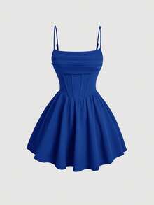 Women Midi Dresses - Royal Blue - View 1