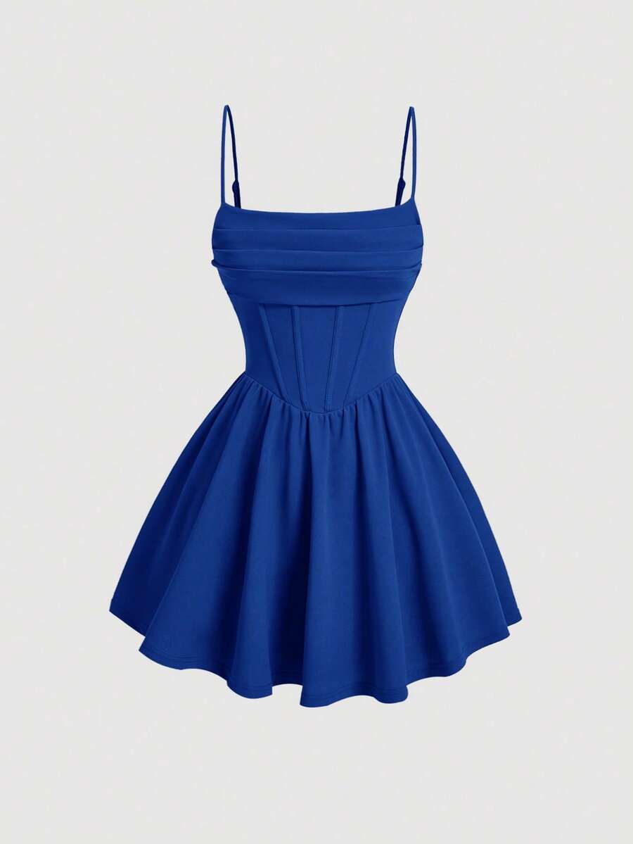 Women Midi Dresses - Royal Blue - View 1
