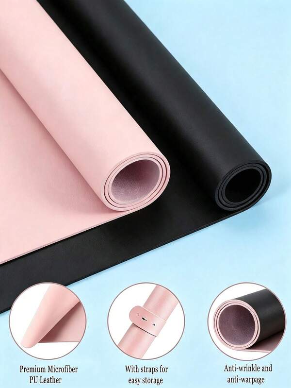 1/2pcs Microfiber Leather Nail Art Desk Mat, Foldable Waterproof Stain-Resistant Nail Art Table Pad, Soft Nail Art Arm Support Pad, Portable Wrinkle-Resistant Nail Salon Work Mat, Double-Sided Reusable Easy-To-Clean Nail Art Workstation Protective Pad