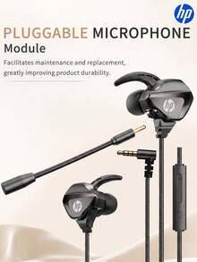 HP Wired Earphones, With 3.5mm And Type-C Plugs, In-Ear Earphones With Built-In Microphone And Inline Control, One-Click Mute And Brightness Control Buttons, Suitable For Computers, Laptops And Mobile Devices - View 2