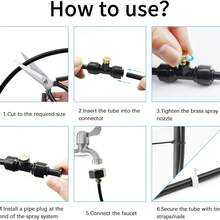 30 Meter / 98 Feet Outdoor Misting Cooling System With 30 Anti-Rust Brass Mist Spray Nozzles, Multi-Functional Water Mister Cooling Set, Ideal Summer Gear For Backyard, Garden, Greenhouse, Pool And Porch Leisure - A - View 9