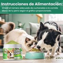 MEGNETA Polvo para el cuidado dental de perros y gatos | Mezcla de hierbas naturales y probióticos | Dientes limpios, aliento fresco | Dientes y encías saludables | Fácil de usar | Sabor a menta - Paquete de 1-Dos Botellas - Ver 9